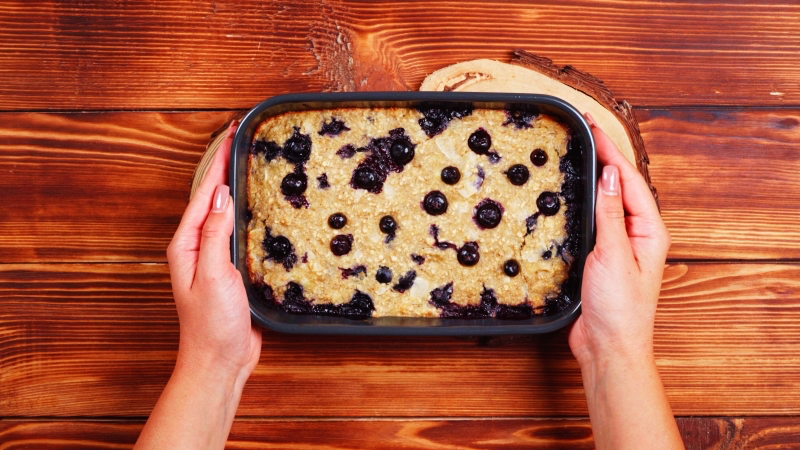 baked blueberry oatmeal bars healthy