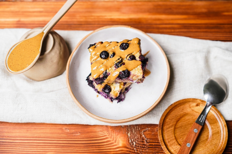 baked blueberry oatmeal with quick oats