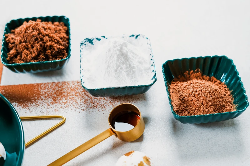 brown sugar flour and cocoa powder