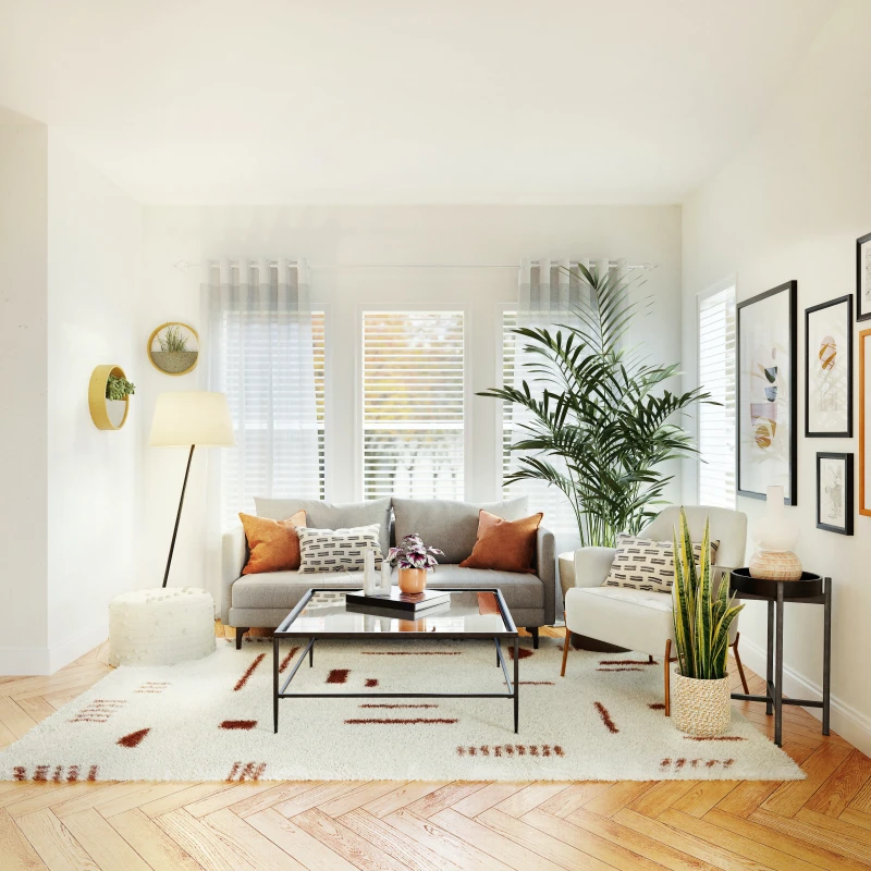chic white modern living room