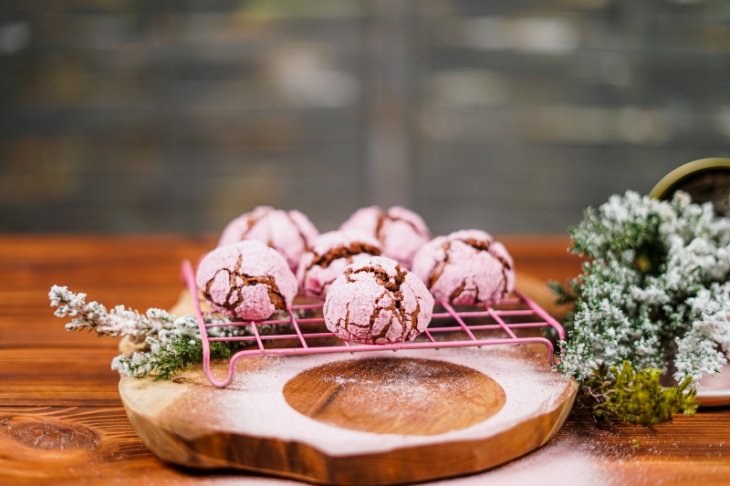 gluten free pink cookies