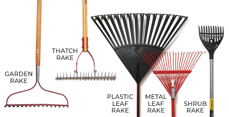 how to rake leaves types of rakes