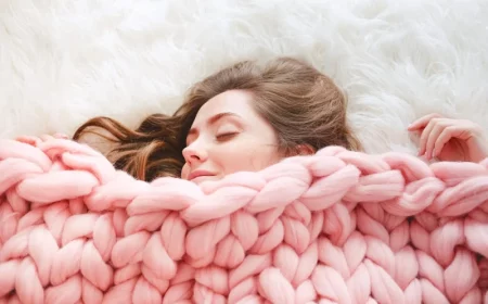 how to wash a weighted blanket woman under big knitted blamket