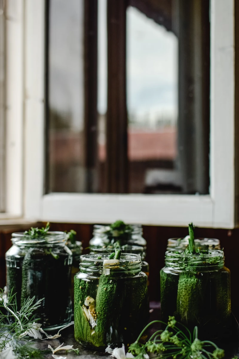jars filled with pickles