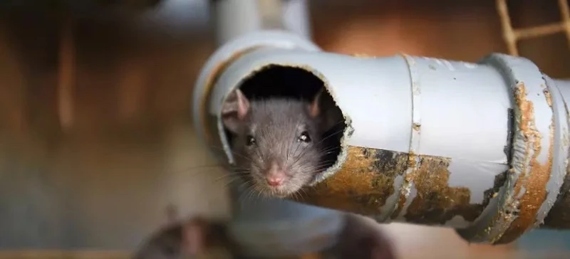 mouse in a pipe laying down