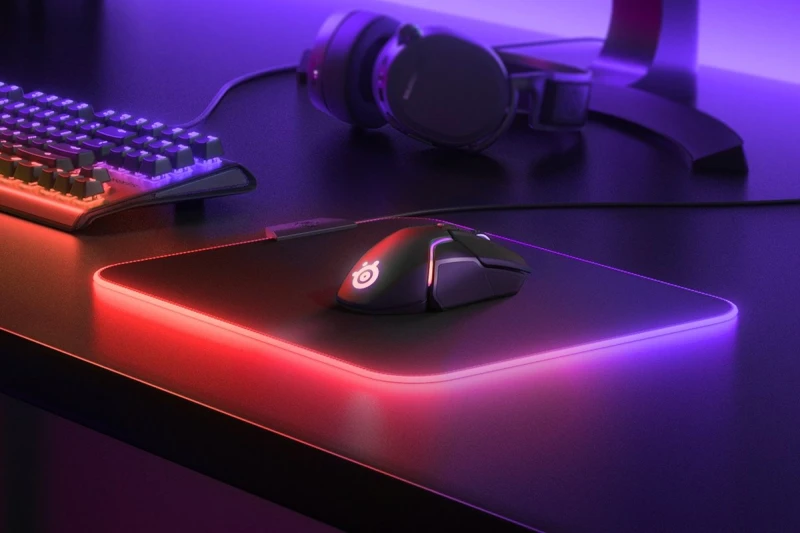 rgb black mouse pad with lights