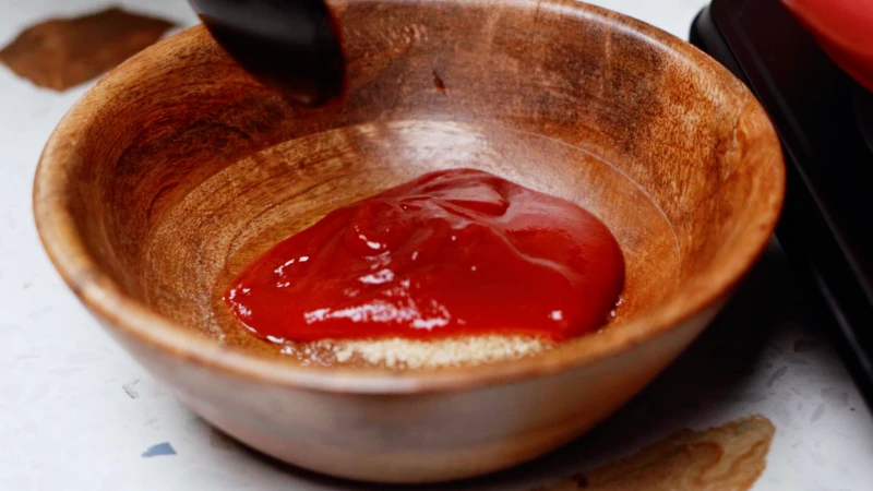 sesame oil ketchup and sugar in bowl