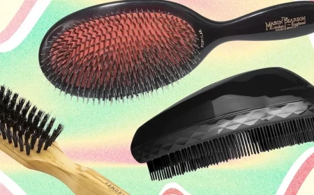 three different haor brushes on funky background