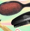 three different haor brushes on funky background