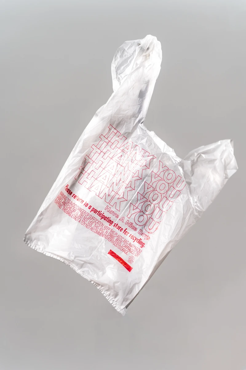 travel essentials white plastic bag