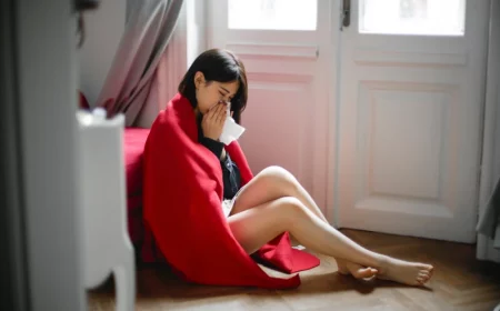 woman wrapped in a blanket on the floor