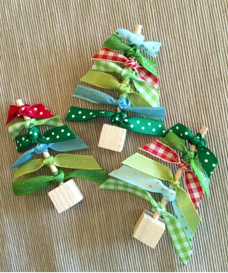 easy christmas craft ribbon trees