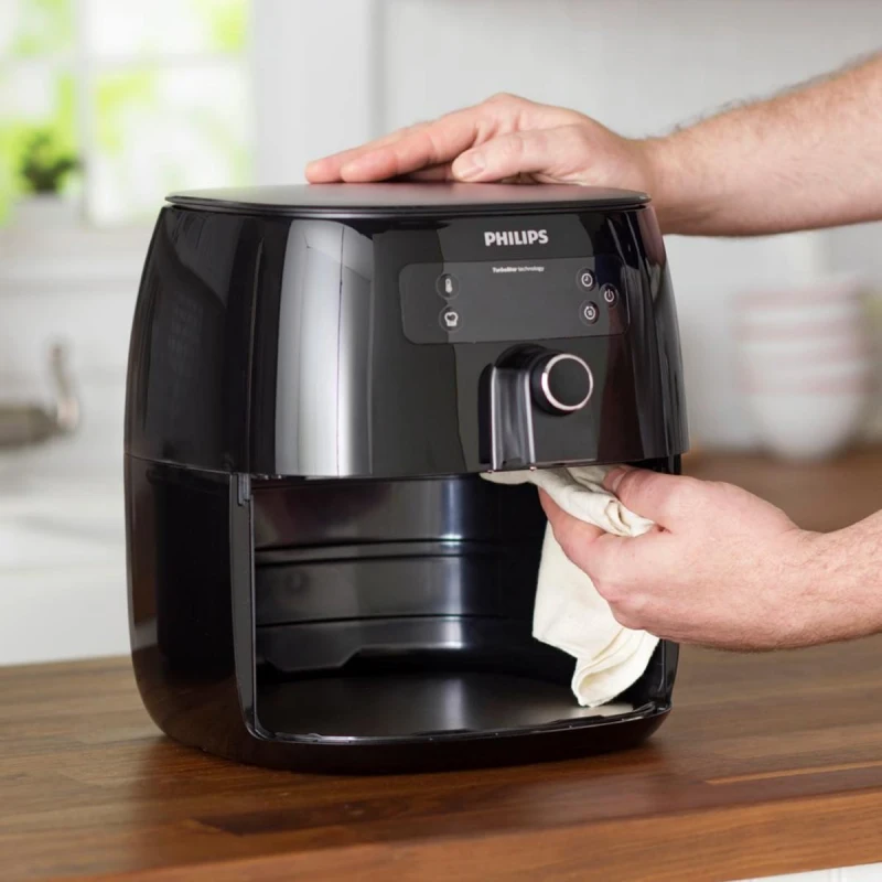 cleaning air fryer from inside