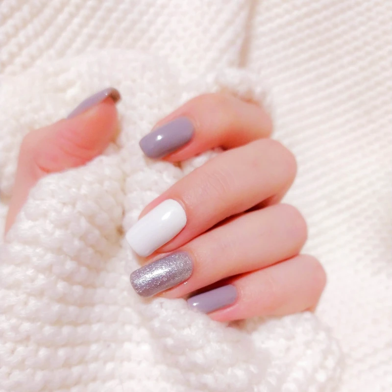 different colored nails on manicure