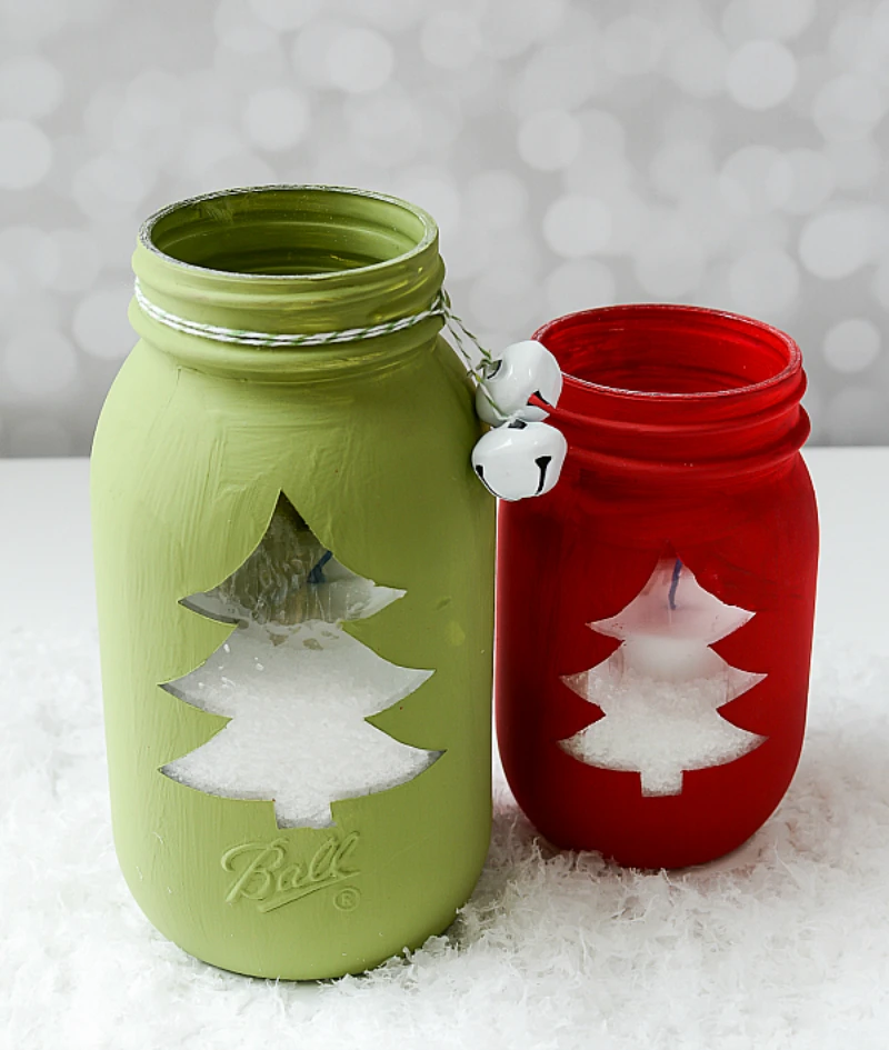 diy christmas decorations christmas tree cut out mason jar @ it all started with paint