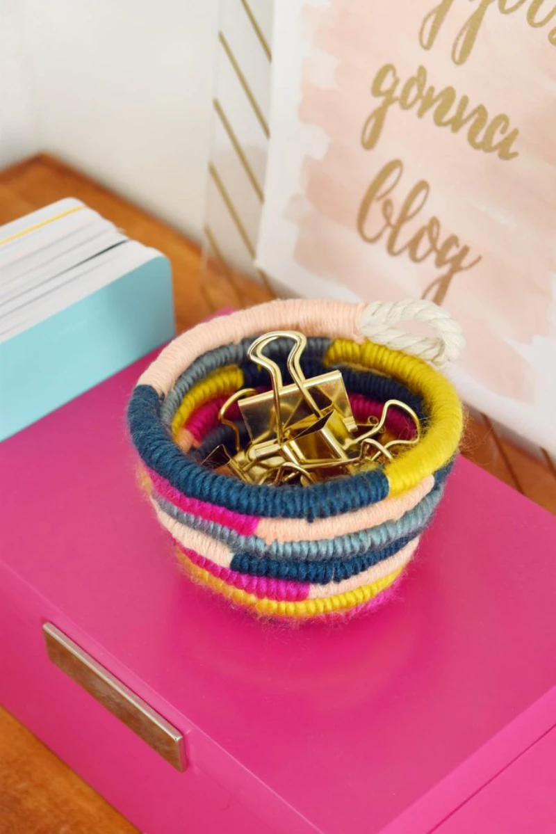 diy christmas gifts yarn bowl in multi color