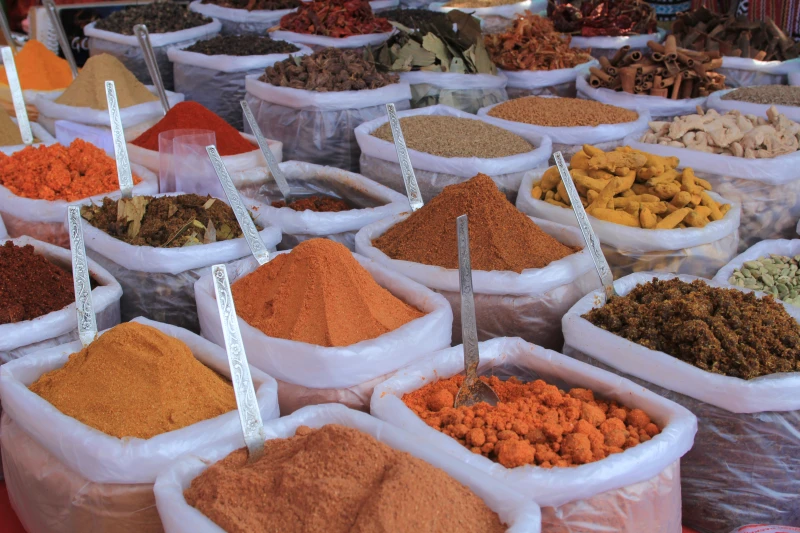 herbs and spices for brain health sacks of different spices