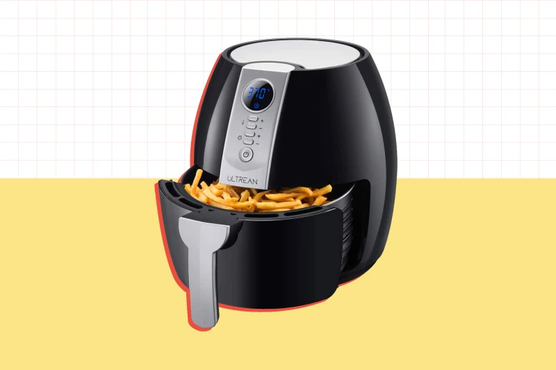 how to clean an air fryer air fryer on yellow background