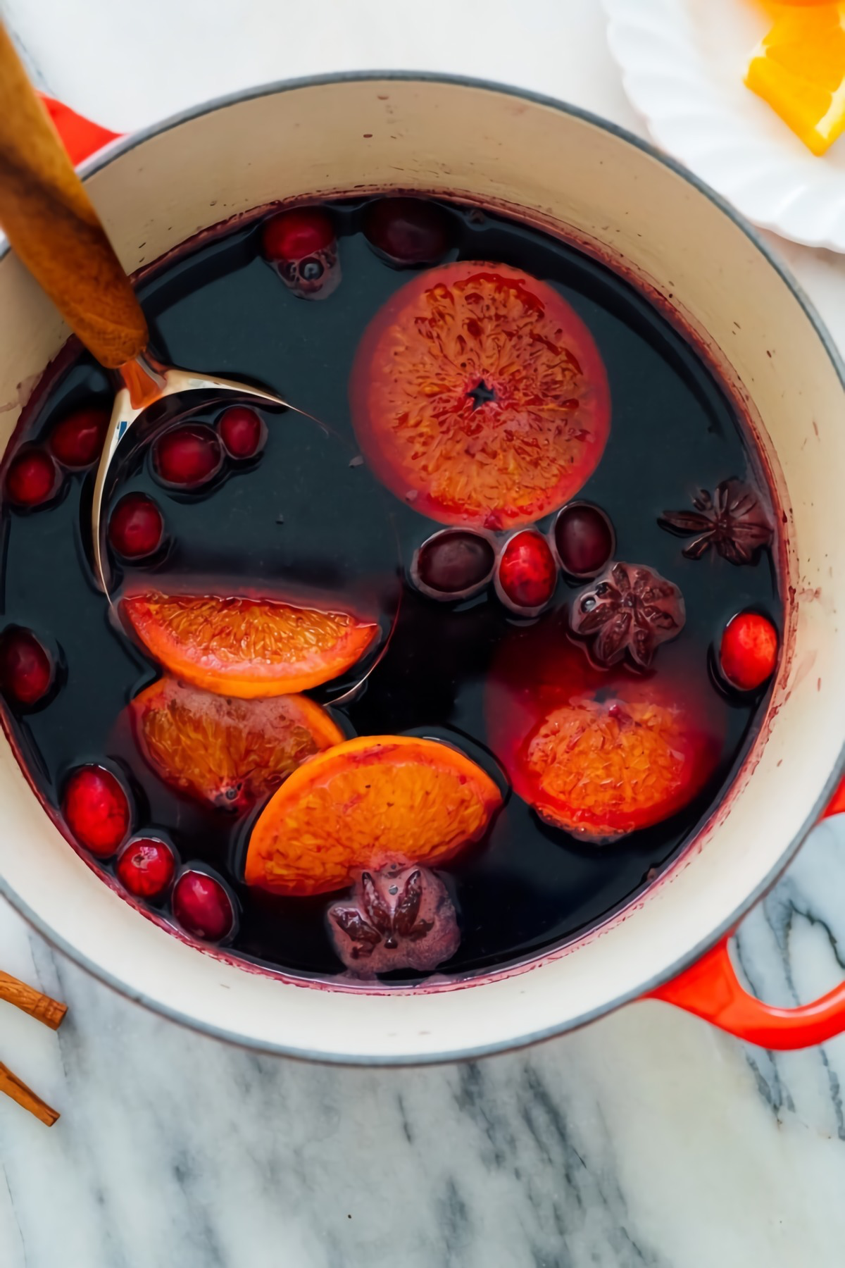 mulled wine in pot
