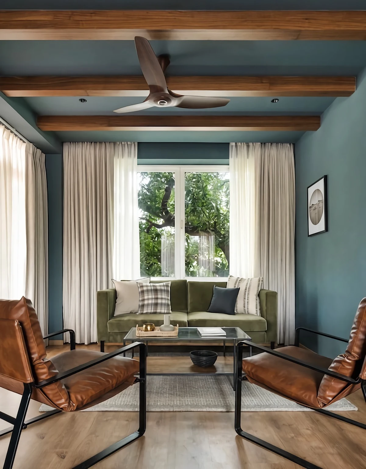 olive green living room design