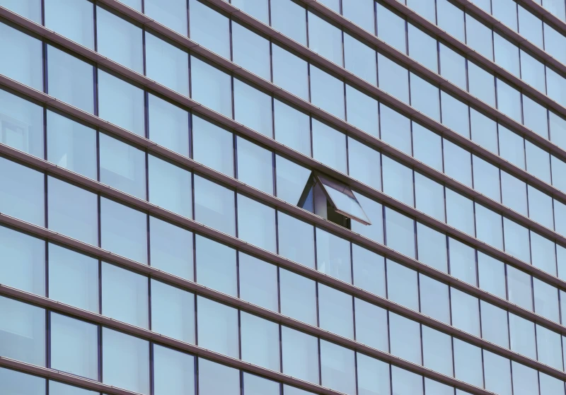 one open window on a office building