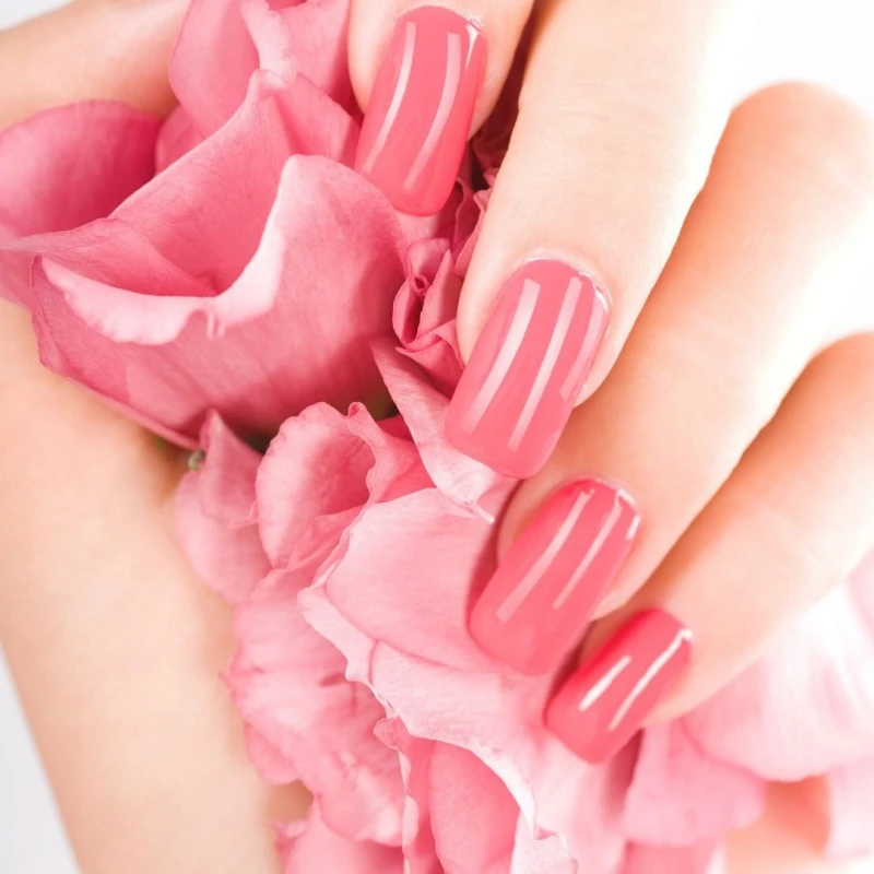 pink dip me nails