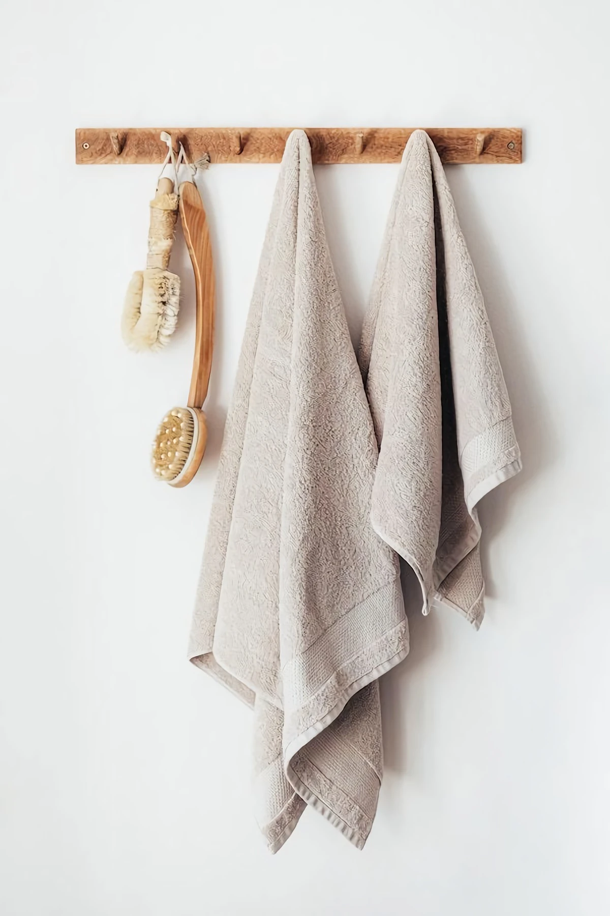 fresh set of towels hanging