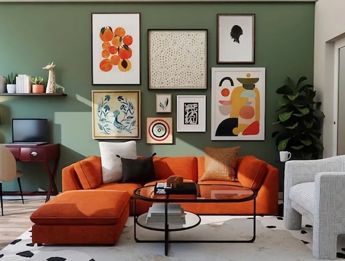 gallery wall with couch