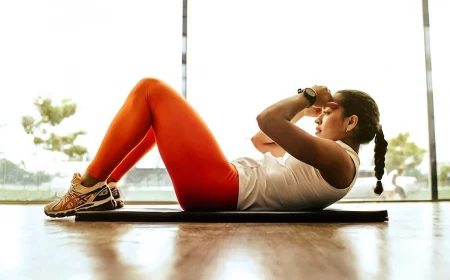 signs of a good workout woman with orange leggins doing crucnhes