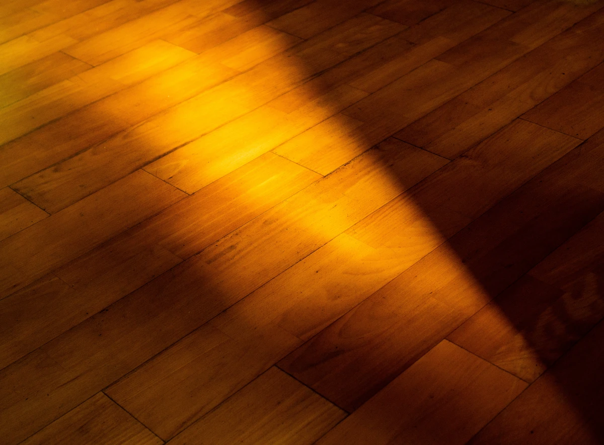wooden floor during golden hour