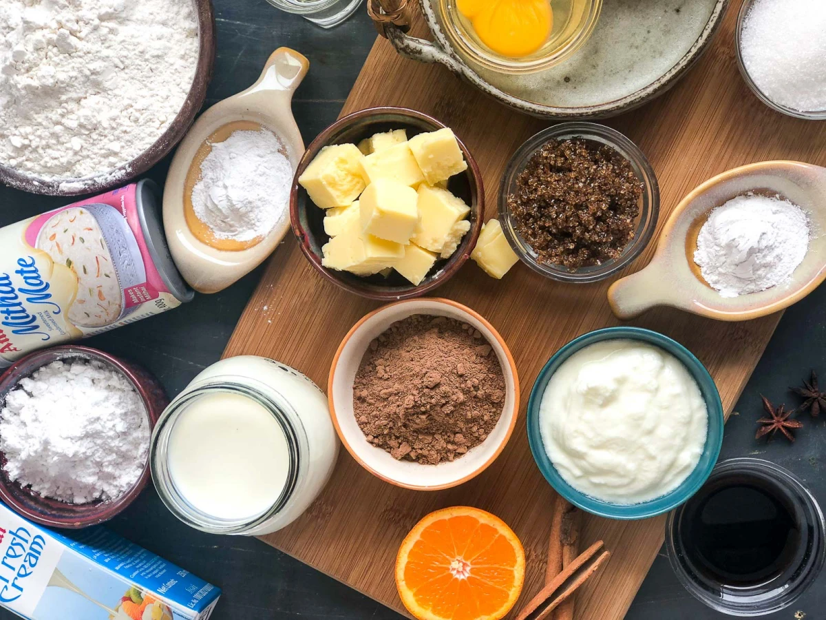 baking ingredients all together