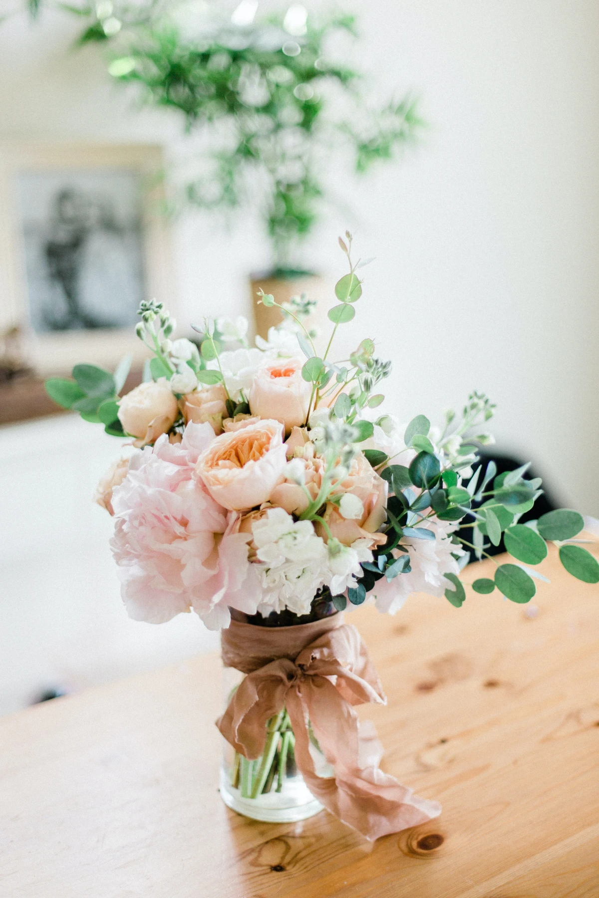 beautiful flower arrangement on table