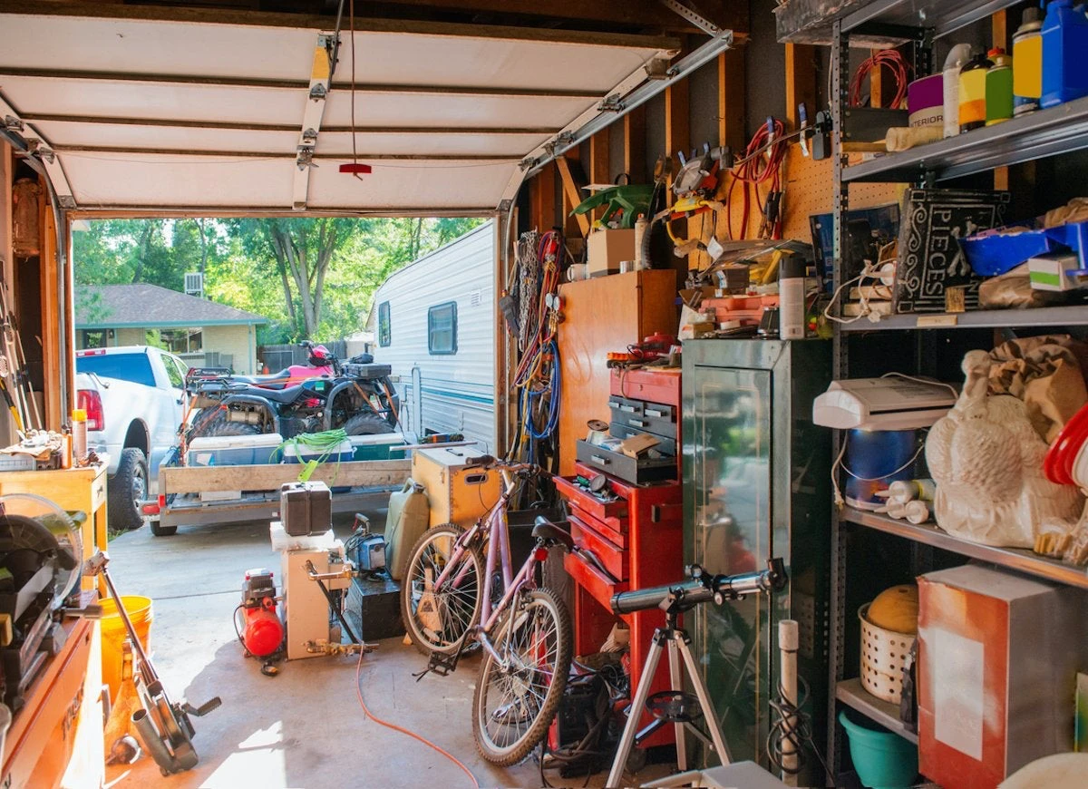 garage full of different junk
