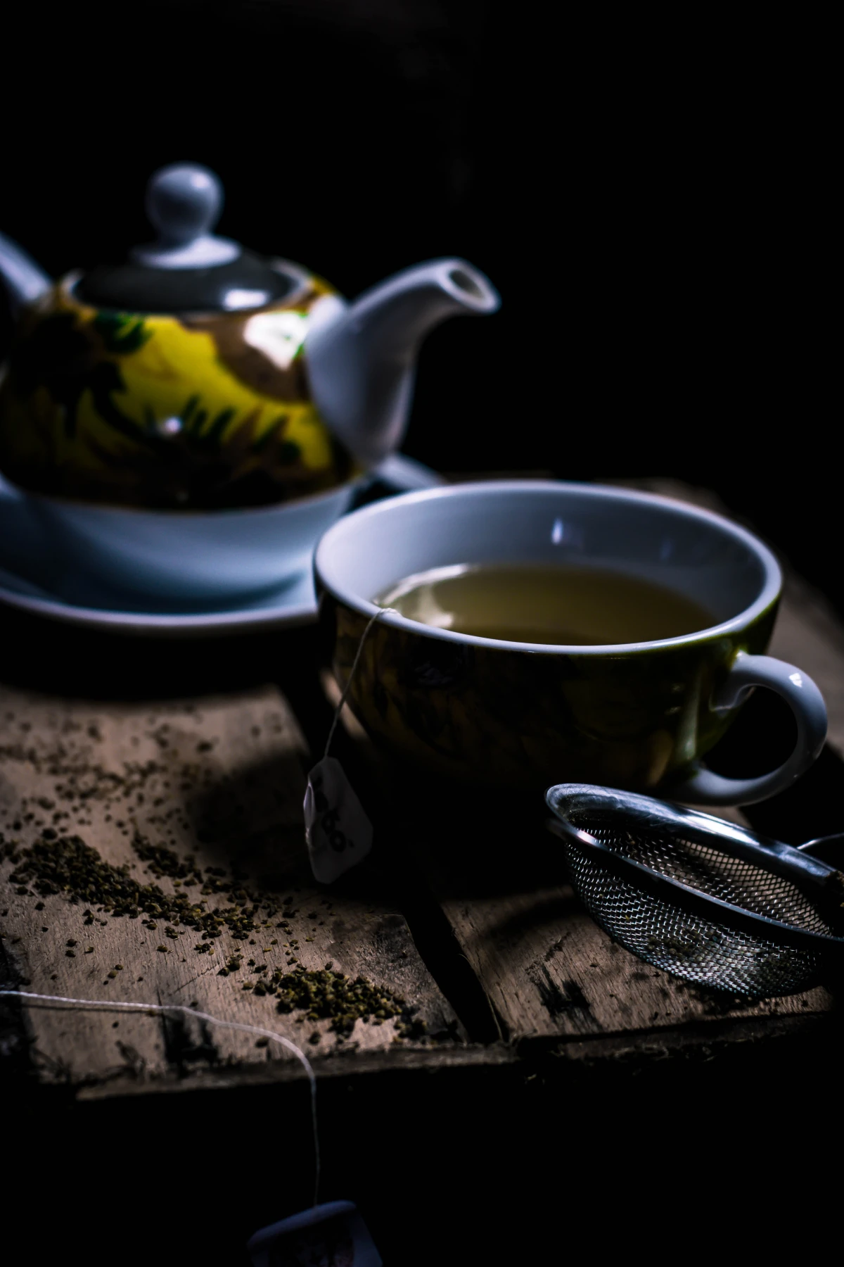 green tea in a pot
