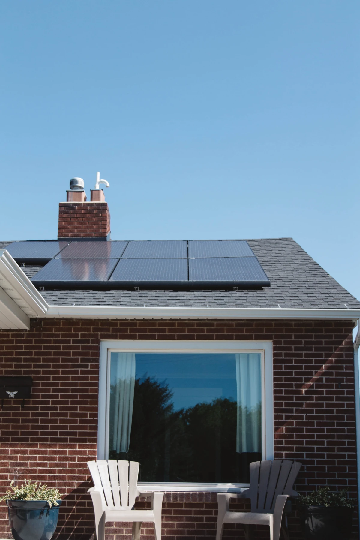 home with solar panels on roof