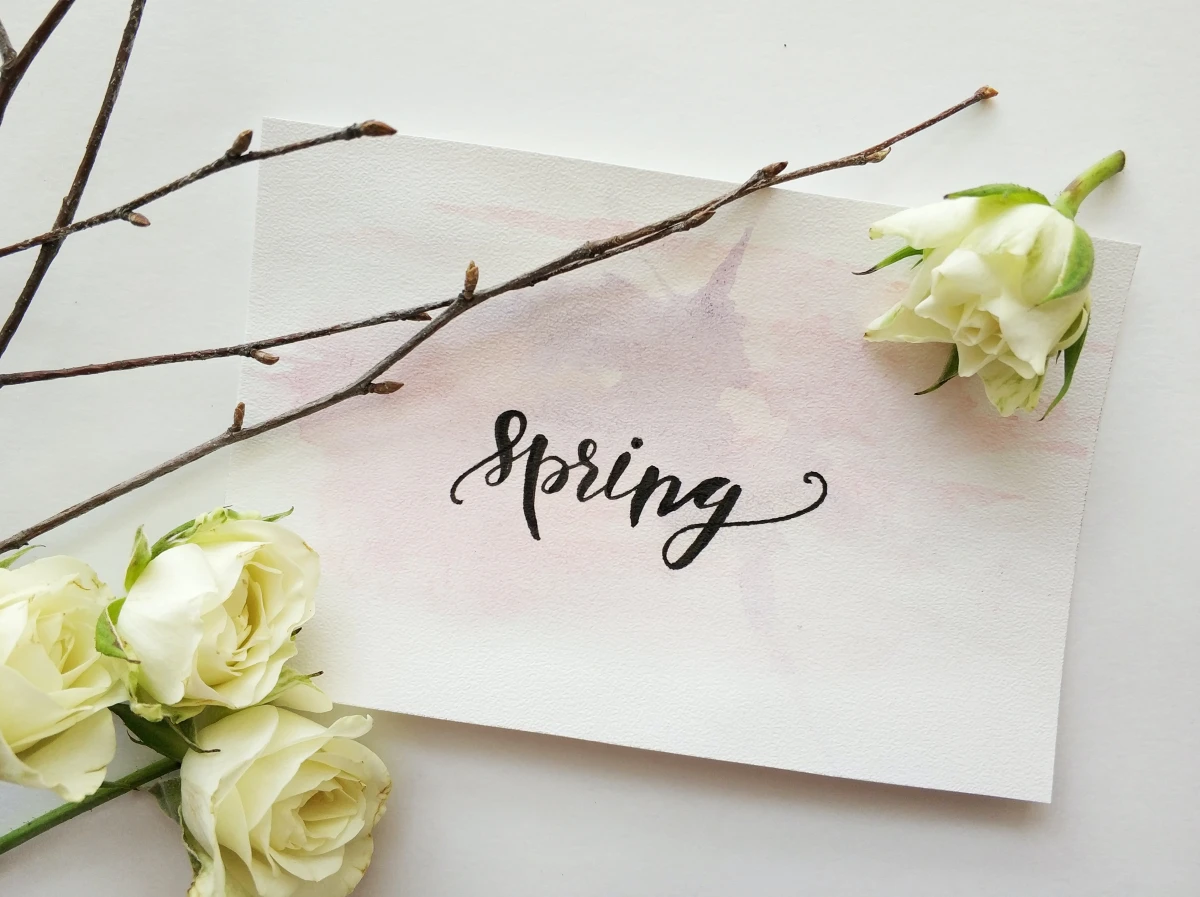 piece of paper that says spring
