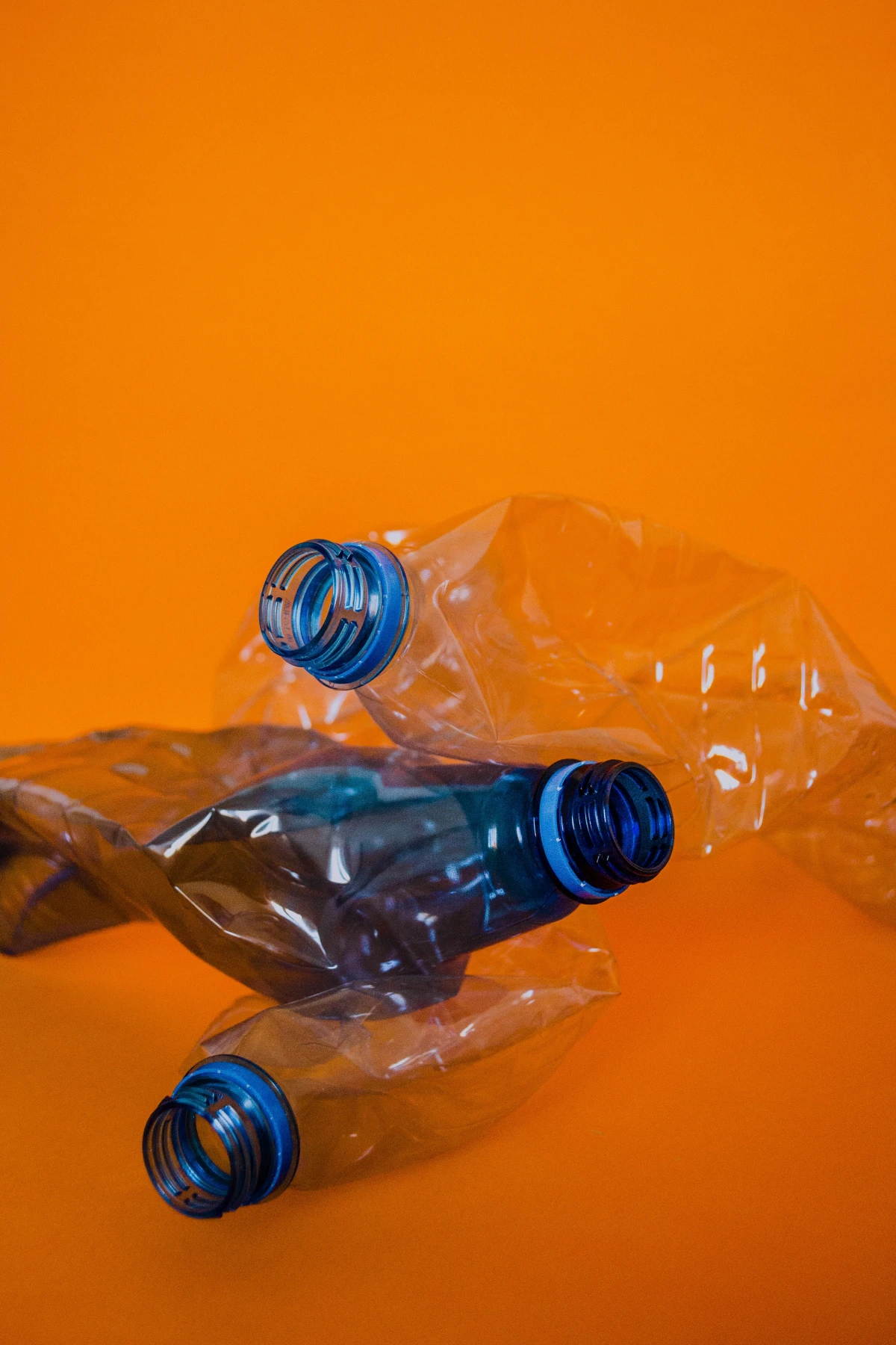 scrunched up plastic bottles