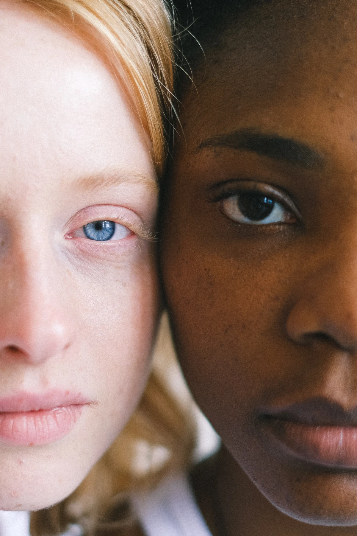 two women with blue and brown eyes