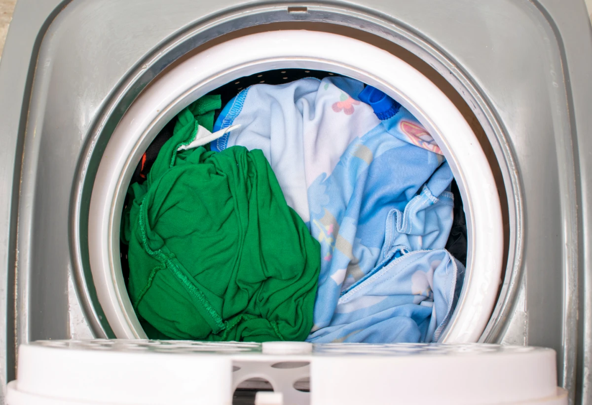 clothes in a dryer