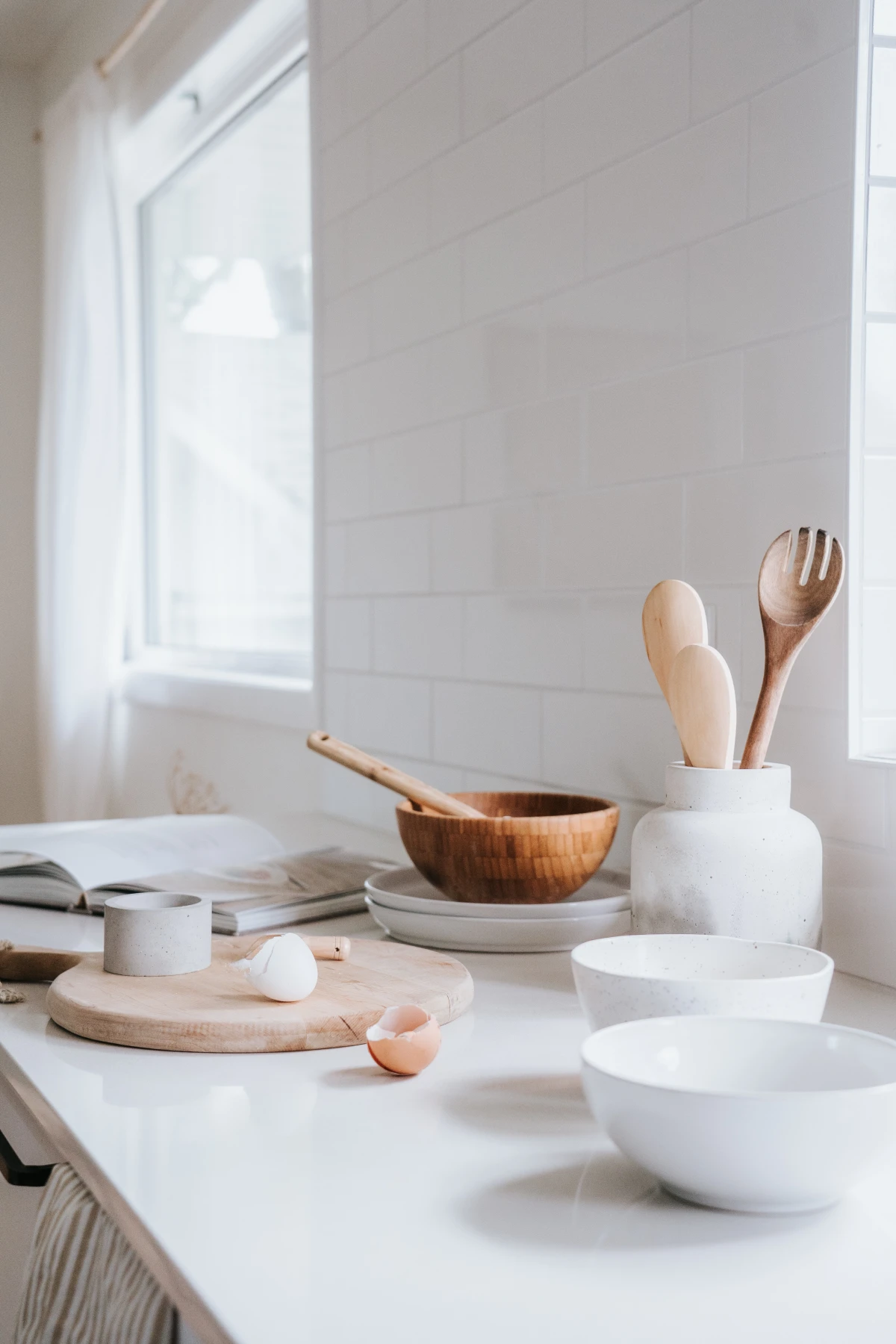 cluttered counter top