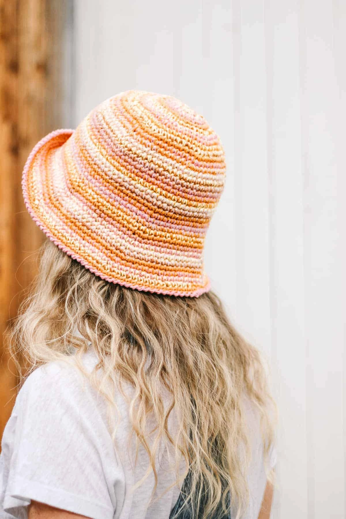 colorful bucket crochet hat