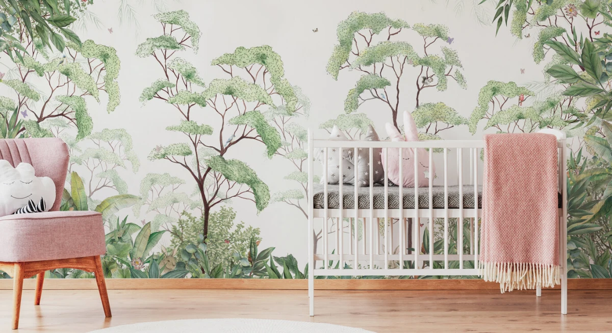 forest wallpapers in child room
