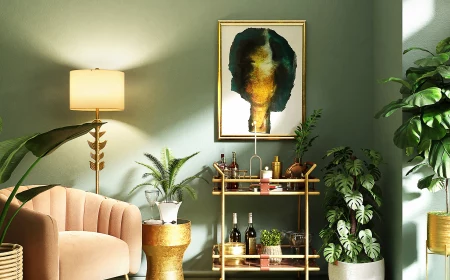 light green room with plants