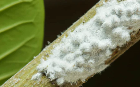 mealybug clump on stem