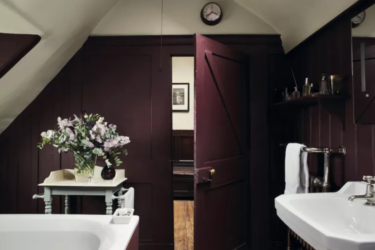paint colors for dark rooms deep purple bathroom