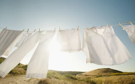 clothes drying in the sun