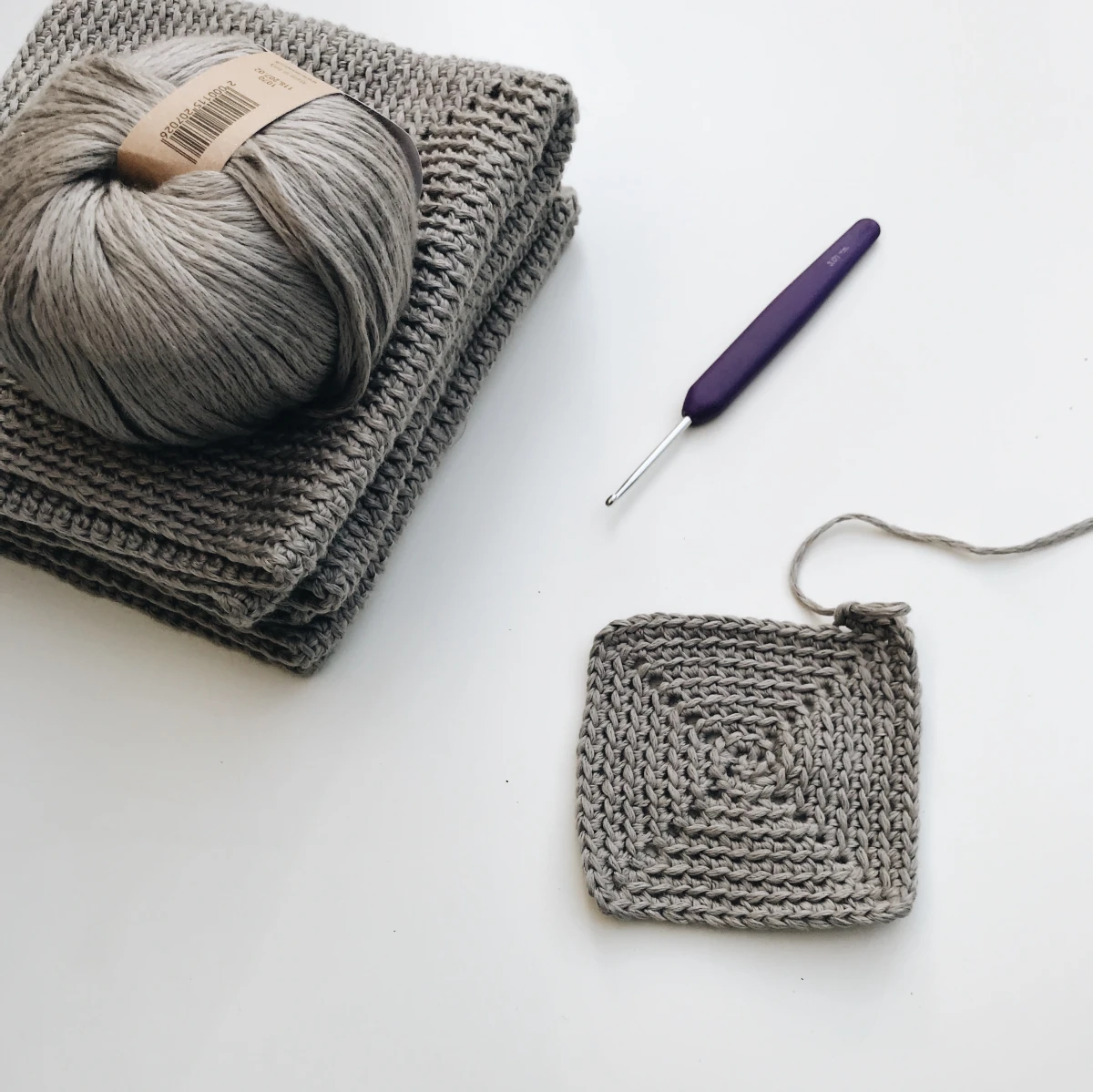 granny square crochet with needle