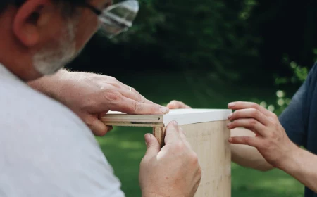 men building a wooden structure