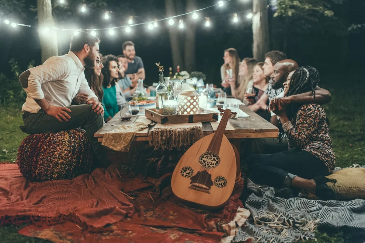 people enjoying their dinner