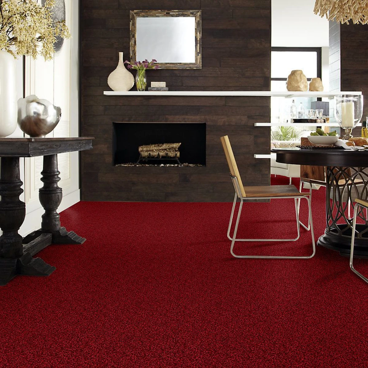 red carpet in dining room